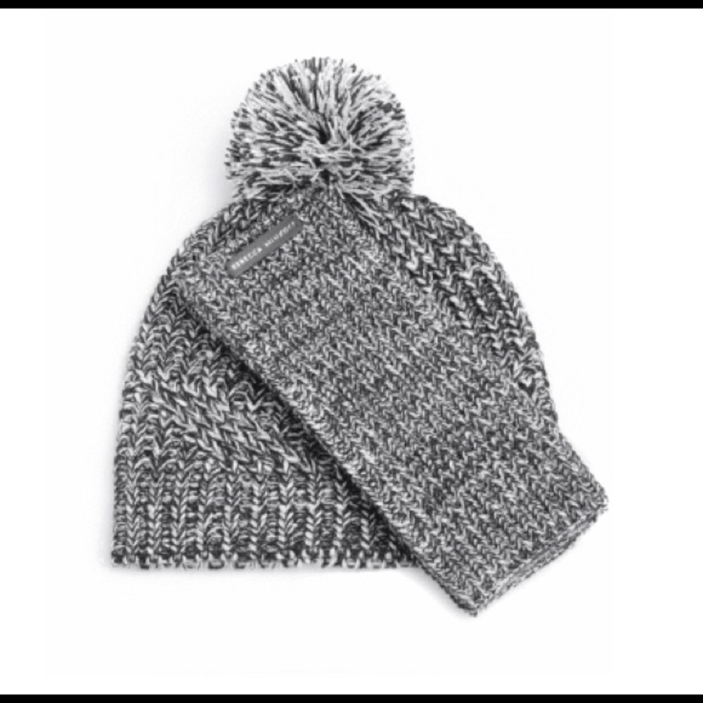 Rebecca Minkoff Marled Beanie & Arm Warmer Set